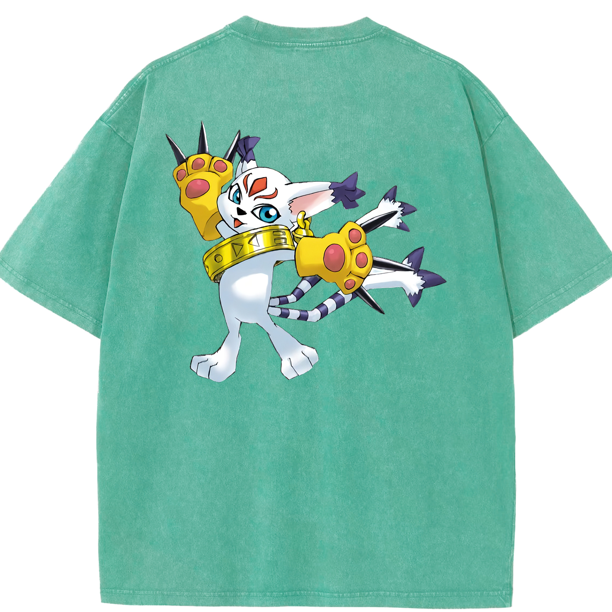 （画像用） Digimon デジタルモンスター/デジモン 綿100% ヴィンテージ風 半袖Tシャツ（背面プリント）